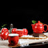 Juego de té de Kung Fu de porcelana con pintura de doble felicidad, tazas y tetera, 7 piezas