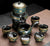 Floral Gilding Auto Buhrimill Pottery Kung Fu Tea Set 8 Pieces