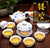 Juego de té de kung fu de porcelana china ahuecada floral 11 piezas