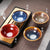 Chinese Colored Glaze Pottery Kung Fu Tea Set 4 Tea Cups