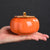 Pumpkin Shape Pottery Kung Fu Tea Set Cups Teapot Tea Canister 6 Pieces