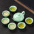 Cyprinus Carved Porcelain Kung Fu Tea Set Cups Teapot 7 Pieces