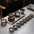 Colored Glaze Pottery Kung Fu Tea Set Cups Teapot Tureen 13 Pieces