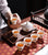 Gold Gilted Porcelain Kung Fu Tea Set Cups Teapot 6 Pieces