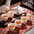 Gold vergoldetes Porzellan Kung Fu Teeservice Tassen Teekanne 6 Stück