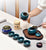 Juego de té de Kung Fu de cerámica esmaltada de colores, tazas, tetera e incensario, 7 piezas