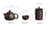 Traditional Chinese Ceramic Teapot Cups & Caddy Travel Set