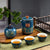 Juego de viaje de tetera y tetera de cerámica floral dorado tradicional japonés