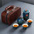 Traditional Japanese Gilding Floral Ceramic Teapot Cups & Caddy Travel Set