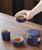 Retro chinesisches Reiseset aus schwarzer Keramik mit Teekanne und Tassen