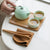 Traditional Chinese Pottery Teapot Cups & Caddy Travel Set
