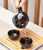 Tazze da teiera in porcellana cinese tradizionale Jun e set da viaggio Caddy