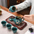 Lotus Carving Pottery Set de voyage traditionnel chinois Kungfu Tea Set