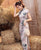 Vestido chino cheongsam tradicional con mangas casquillo para mujeres modernas e intelectuales