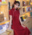 Robe chinoise Aodai A-line avec glands pour femmes intellectuelles