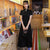 A-line Aodai Chinese Dress with Tassels for Intellectual Women