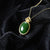 Vergoldete Halskette mit grünem Jade-Anhänger