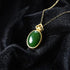 Collier Dorure Pendentif Jade Vert