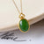 Collier Dorure Pendentif Jade Vert