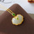 Ruyi Lock Shape White Jade Anhänger Vergoldung Halskette