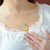 Mirror Shape White Jade Pendant Gilding Necklace