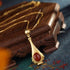 Collier Dorure Pendentif Corail Rouge Forme Bouteille