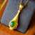 Collier Dorure Pendentif Jade Vert Forme Bouteille