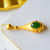 Bottle Shape Green Jade Pendant Gilding Necklace