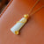 Jade & Flower Carving Pendant Gilding Necklace