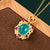 Floral Designed Azurlite Pendant Gilding Necklace