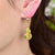 Boucles d'oreilles en dorure de style chinois en jade vert en forme de gourde