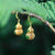 Boucles d'oreilles en dorure de style chinois en jade vert en forme de gourde