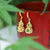 Boucles d'oreilles en dorure de style chinois en jade vert en forme de gourde