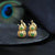 Gourd Shape Green Jade Chinese Style Gilding Earrings