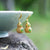 Boucles d'oreilles en dorure de style chinois en jade vert en forme de gourde