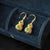 Boucles d'oreilles en dorure de style chinois en jade vert en forme de gourde