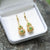 Boucles d'oreilles en dorure de style chinois en jade vert en forme de gourde