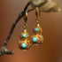 Boucles d'oreilles en forme de gourde turquoise de style chinois