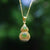 Gourd Shape Green Jade Pendant Gilding Necklace
