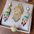 Jade & Cloisonne Chinese Style Gilding Earrings with Tassels