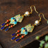 Jade & Cloisonne Chinese Style Gilding Earrings with Tassels