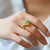 Cloisonne & White Jade Chinese Style Gilding Ring