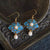 Floral Cloisonne & Pearl Chinese Style Gilding Earrings