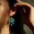 Boucles D'oreilles Cloisonnées Florales & Perle Style Chinois Dorure