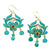 Boucles D'oreilles Cloisonnées Florales & Perle Style Chinois Dorure