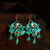 Boucles D'oreilles Cloisonnées Florales & Perle Style Chinois Dorure