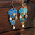 Vergoldete Cloisonné-Ohrringe im chinesischen Stil mit Blumen- und Schmetterlingsform