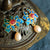 Blumenform Cloisonne Vergoldete Ohrringe im chinesischen Stil