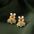 Goldfish Shape Red Agate Chinese Style Gilding Earrings