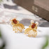 Goldfish Shape Red Agate Chinese Style Gilding Earrings